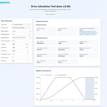 Drive Calculation Tool: расчет электромеханических линейных приводов